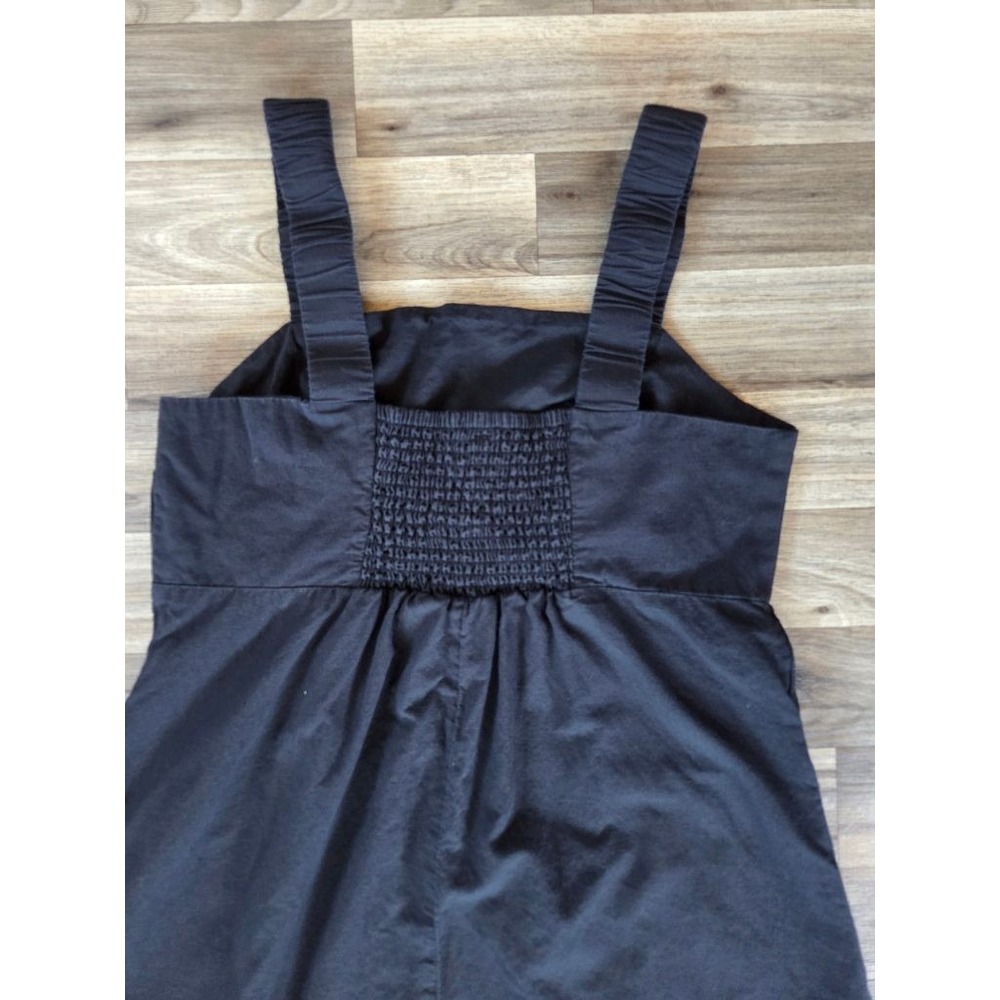 Pact Organic Cotton Linen Maxi Dress Womens L Black Square Neck Boho Minimalist - Picture 5 of 12
